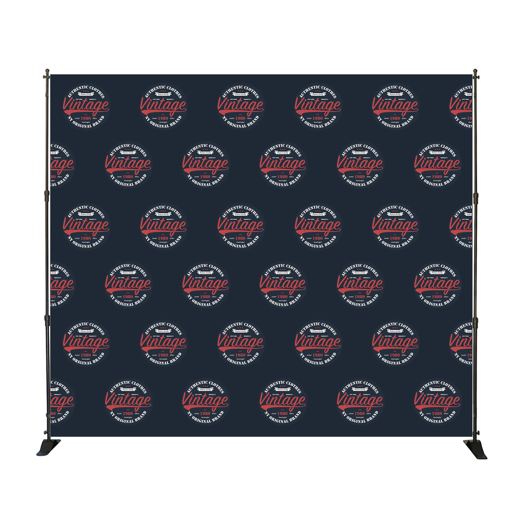 8' x 10' Step and Repeat Backdrop Banner Stand | Custom Logo